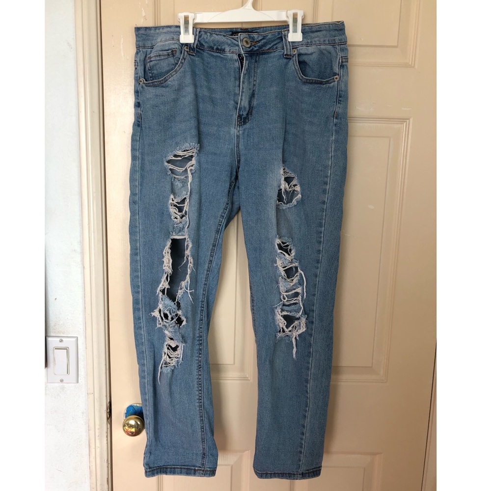 Distressed jeans